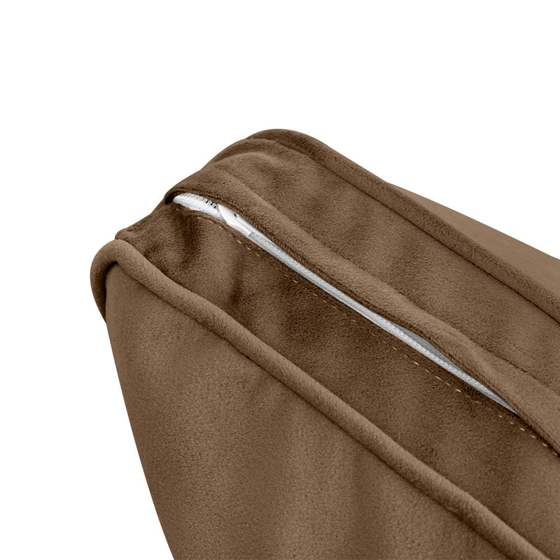 Model V2 - Velvet Indoor Daybed Bolster Pillow Backrest Cushion |COVERS ONLY|