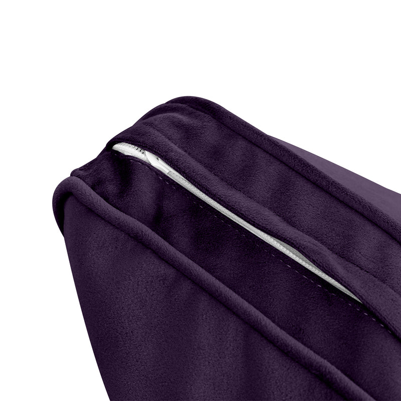 Model V3 - Velvet Indoor Daybed Bolster Pillow Backrest Cushion |COVERS ONLY|