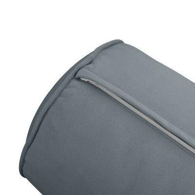 Model V4 - Velvet Indoor Daybed Bolster Pillow Backrest Cushion |COVERS ONLY|