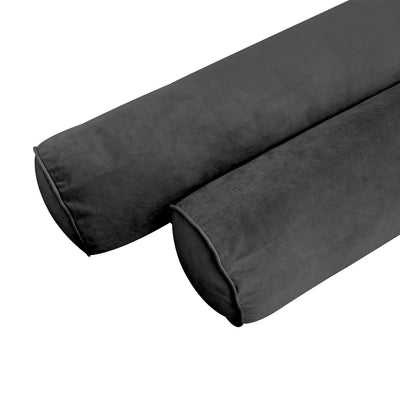 Model V5 - Velvet Indoor Daybed Bolster Pillow Cushion |COVERS ONLY|