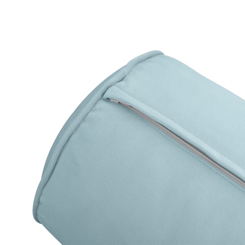 Model V4 - Velvet Indoor Daybed Bolster Pillow Backrest Cushion |COVERS ONLY|