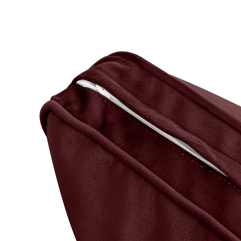 Model V3 - Velvet Indoor Daybed Bolster Pillow Backrest Cushion |COVERS ONLY|