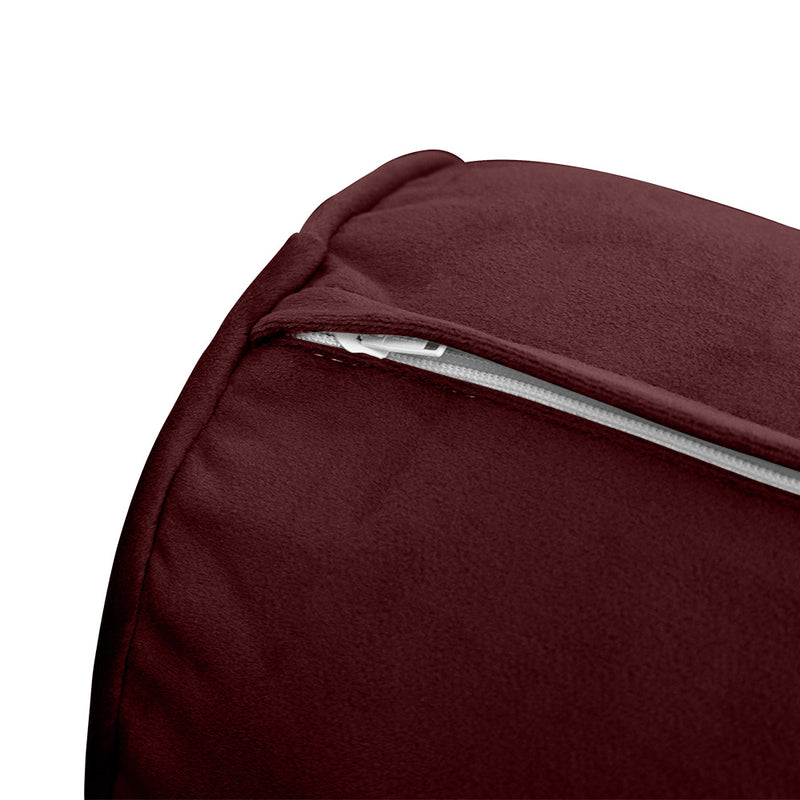 Model V4 - Velvet Indoor Daybed Bolster Pillow Backrest Cushion |COVERS ONLY|