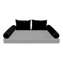Model V1 - Velvet Indoor Daybed Bolster Pillow Backrest Cushion |COVERS ONLY|