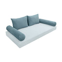 Model V1 - Velvet Indoor Daybed Bolster Pillow Backrest Cushion |COVERS ONLY|