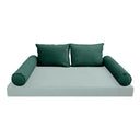 Model V1 - Velvet Indoor Daybed Bolster Pillow Backrest Cushion |COVERS ONLY|