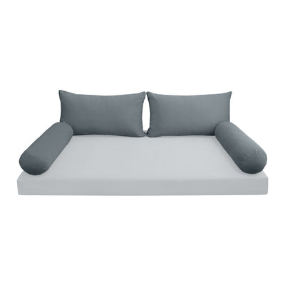 Model V2 - Velvet Indoor Daybed Bolster Pillow Backrest Cushion |COVERS ONLY|