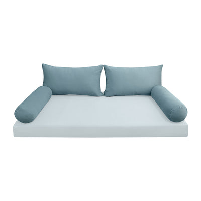 Model V2 - Velvet Indoor Daybed Bolster Pillow Backrest Cushion |COVERS ONLY|