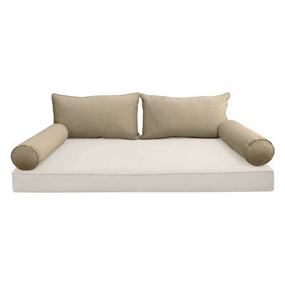 Model V2 - Velvet Indoor Daybed Bolster Pillow Backrest Cushion |COVERS ONLY|