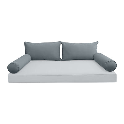 Model V2 - Velvet Indoor Daybed Bolster Pillow Backrest Cushion |COVERS ONLY|