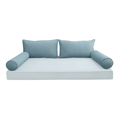 Model V2 - Velvet Indoor Daybed Bolster Pillow Backrest Cushion |COVERS ONLY|