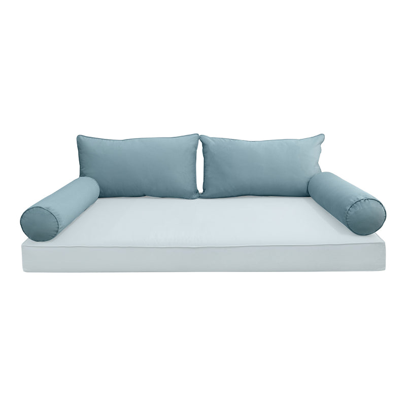 Model V2 - Velvet Indoor Daybed Bolster Pillow Backrest Cushion |COVERS ONLY|