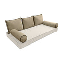 Model V3 - Velvet Indoor Daybed Bolster Pillow Backrest Cushion |COVERS ONLY|