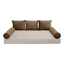 Model V3 - Velvet Indoor Daybed Bolster Pillow Backrest Cushion |COVERS ONLY|