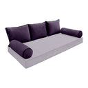 Model V3 - Velvet Indoor Daybed Bolster Pillow Backrest Cushion |COVERS ONLY|