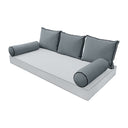 Model V3 - Velvet Indoor Daybed Bolster Pillow Backrest Cushion |COVERS ONLY|