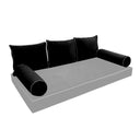 Model V3 - Velvet Indoor Daybed Bolster Pillow Backrest Cushion |COVERS ONLY|