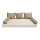 Model V3 - Velvet Indoor Daybed Bolster Pillow Backrest Cushion |COVERS ONLY|