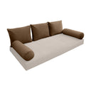 Model V3 - Velvet Indoor Daybed Bolster Pillow Backrest Cushion |COVERS ONLY|