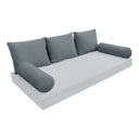 Model V3 - Velvet Indoor Daybed Bolster Pillow Backrest Cushion |COVERS ONLY|