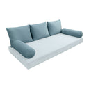 Model V3 - Velvet Indoor Daybed Bolster Pillow Backrest Cushion |COVERS ONLY|