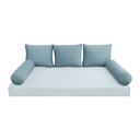 Model V3 - Velvet Indoor Daybed Bolster Pillow Backrest Cushion |COVERS ONLY|