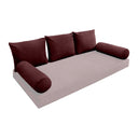 Model V3 - Velvet Indoor Daybed Bolster Pillow Backrest Cushion |COVERS ONLY|