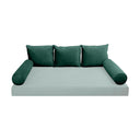 Model V3 - Velvet Indoor Daybed Bolster Pillow Backrest Cushion |COVERS ONLY|