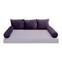 Model V3 - Velvet Indoor Daybed Bolster Pillow Backrest Cushion |COVERS ONLY|