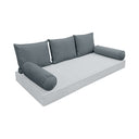 Model V3 - Velvet Indoor Daybed Bolster Pillow Backrest Cushion |COVERS ONLY|