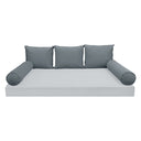 Model V3 - Velvet Indoor Daybed Bolster Pillow Backrest Cushion |COVERS ONLY|