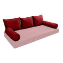 Model V3 - Velvet Indoor Daybed Bolster Pillow Backrest Cushion |COVERS ONLY|