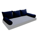 Model V3 - Velvet Indoor Daybed Bolster Pillow Backrest Cushion |COVERS ONLY|