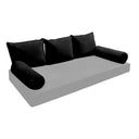 Model V3 - Velvet Indoor Daybed Bolster Pillow Backrest Cushion |COVERS ONLY|