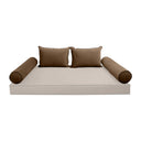Model V4 - Velvet Indoor Daybed Bolster Pillow Backrest Cushion |COVERS ONLY|