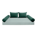 Model V4 - Velvet Indoor Daybed Bolster Pillow Backrest Cushion |COVERS ONLY|