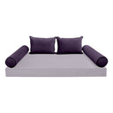 Model V4 - Velvet Indoor Daybed Bolster Pillow Backrest Cushion |COVERS ONLY|