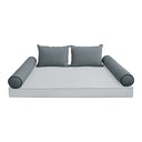 Model V4 - Velvet Indoor Daybed Bolster Pillow Backrest Cushion |COVERS ONLY|