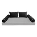 Model V4 - Velvet Indoor Daybed Bolster Pillow Backrest Cushion |COVERS ONLY|