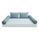 Model V4 - Velvet Indoor Daybed Bolster Pillow Backrest Cushion |COVERS ONLY|