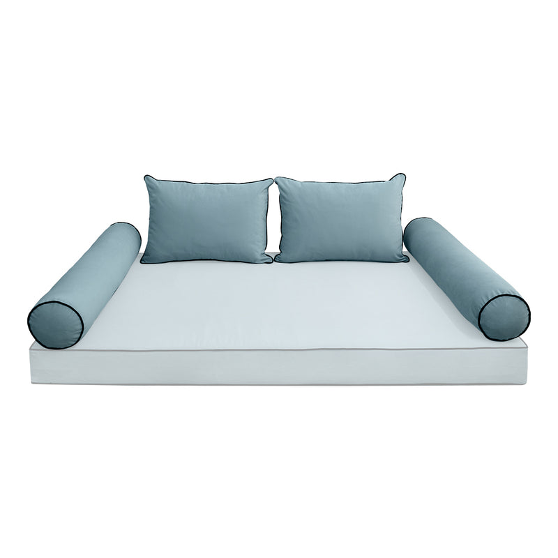 Model V4 - Velvet Indoor Daybed Bolster Pillow Backrest Cushion |COVERS ONLY|