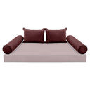 Model V4 - Velvet Indoor Daybed Bolster Pillow Backrest Cushion |COVERS ONLY|