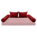 Model V4 - Velvet Indoor Daybed Bolster Pillow Backrest Cushion |COVERS ONLY|