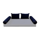 Model V4 - Velvet Indoor Daybed Bolster Pillow Backrest Cushion |COVERS ONLY|