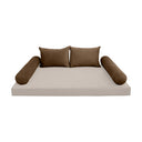 Model V4 - Velvet Indoor Daybed Bolster Pillow Backrest Cushion |COVERS ONLY|