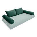 Model V4 - Velvet Indoor Daybed Bolster Pillow Backrest Cushion |COVERS ONLY|