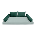 Model V4 - Velvet Indoor Daybed Bolster Pillow Backrest Cushion |COVERS ONLY|