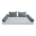 Model V4 - Velvet Indoor Daybed Bolster Pillow Backrest Cushion |COVERS ONLY|