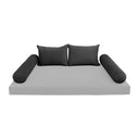 Model V4 - Velvet Indoor Daybed Bolster Pillow Backrest Cushion |COVERS ONLY|