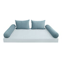 Model V4 - Velvet Indoor Daybed Bolster Pillow Backrest Cushion |COVERS ONLY|